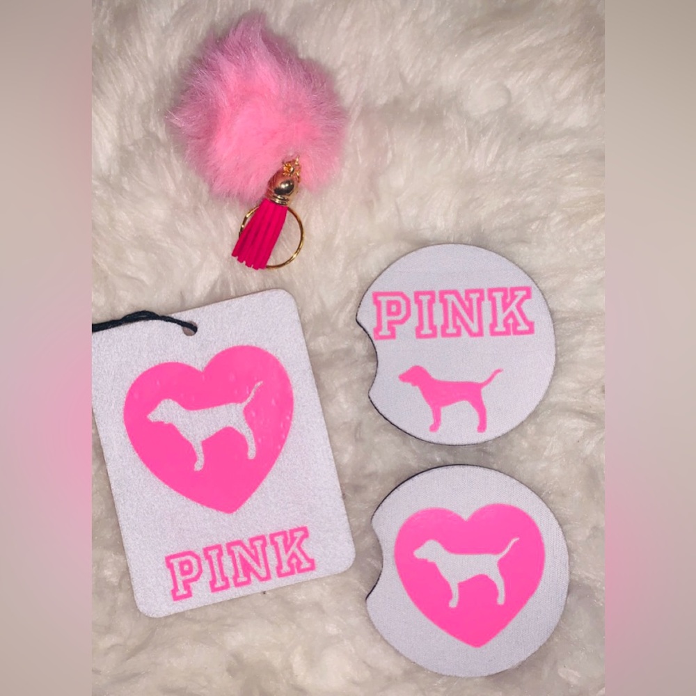 PINK car accessory bundle